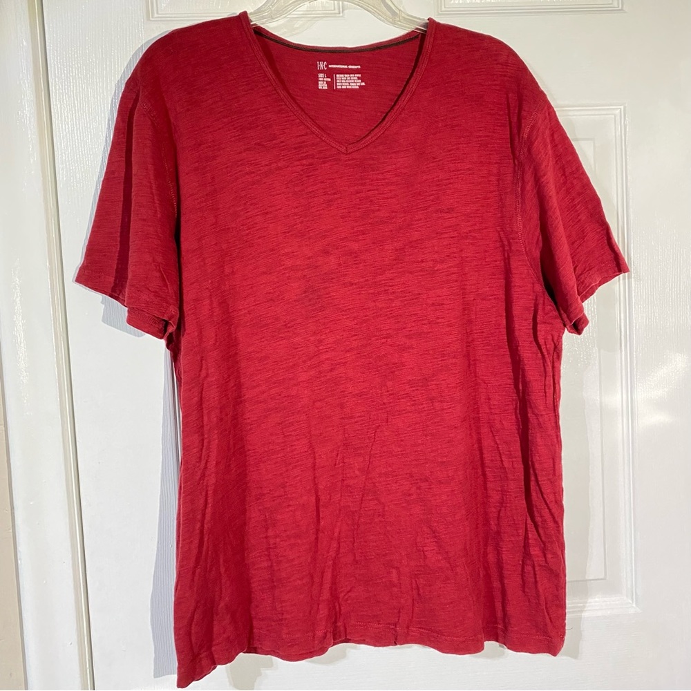 INC men’s Red short sleeve shirt size large.